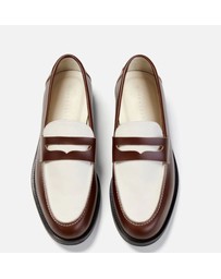 Duke + Dexter - Wilde Chestnut + White Penny Loafer - Men's