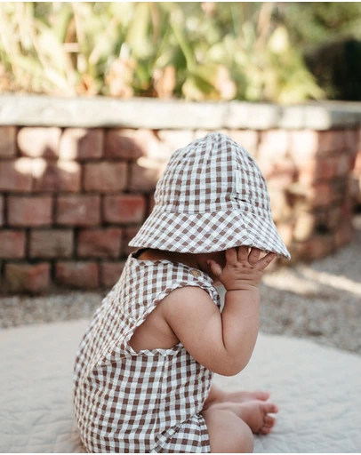 Purebaby - Gingham Hat-Kids-Babies