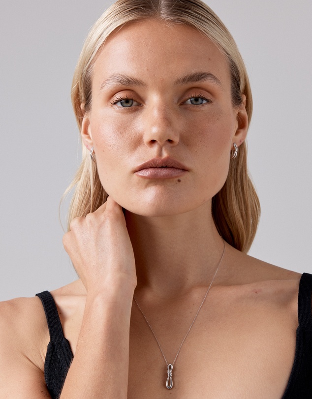 Michael Hill - Vertical Sliding Knot Pendant Necklace in Sterling Silver