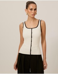 Tussah - Lori Contrast Ribbed Knit Top