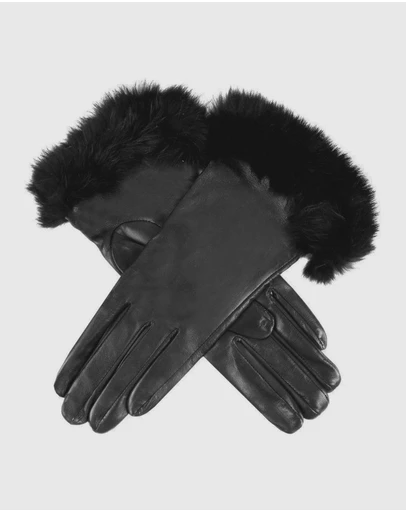 DENTS - Maria Faux Fur Cuff Sheepskin Leather Gloves