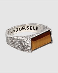 Haze & Glory - ICONIC EXCLUSIVE - Ring Signet Men Tigers Eye 925 Sterling Silver