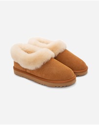 Ozwear Connection Uggs - Ugg Slippers Avery Unisex Premium Sheepskin Slippers Suede