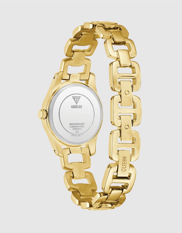 GUESS - Guess Gents and Ladies Set - Phoenix Gold Tone & Green & Veda Ladies Gold Tone Analogue