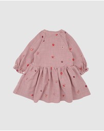 Fox & Finch - Orchard Bloom Emb. Check Dress - Kids