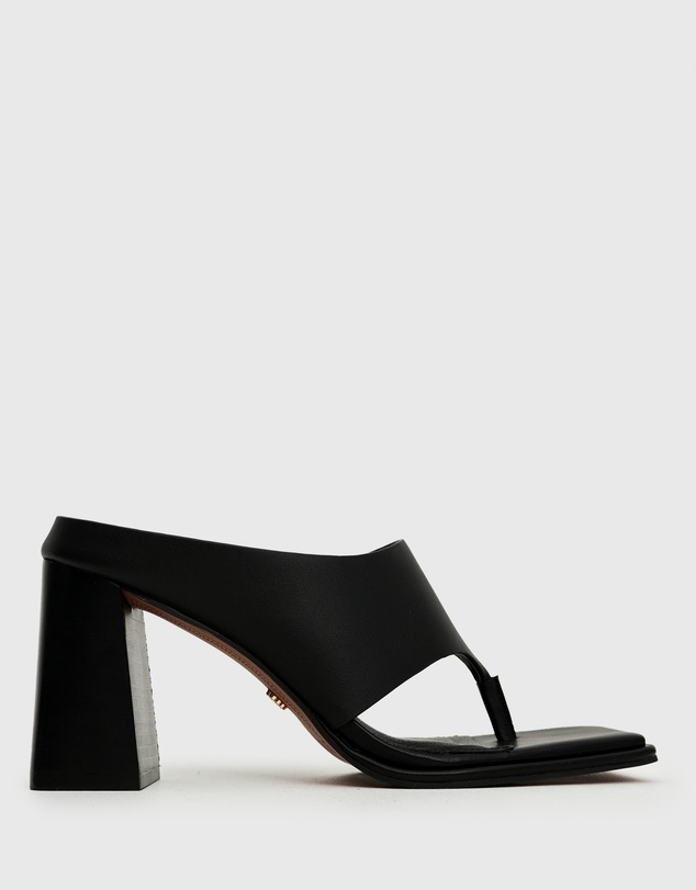 Betts - Ellie Leather Thong High Block Heels