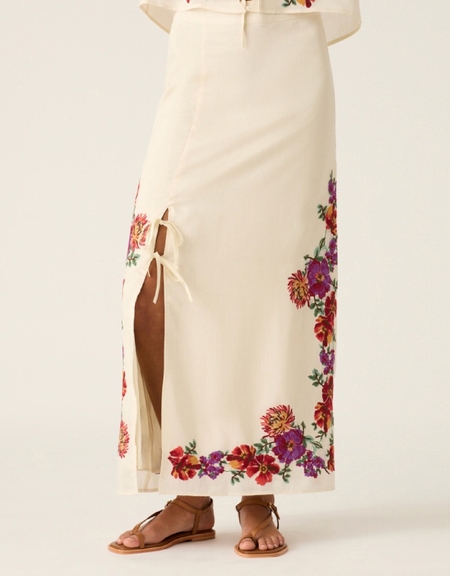MOS The Label - Frida Embroidery Maxi Skirt