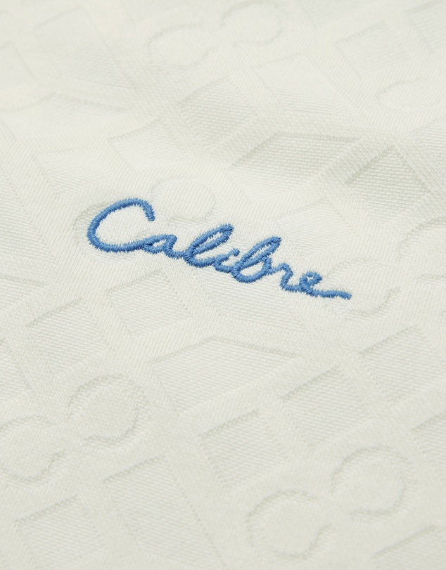 Calibre - Striped Trim Monogram Polo Cream