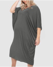 B Free Intimate Apparel - Maternity Bamboo V Neck Draped Dress
