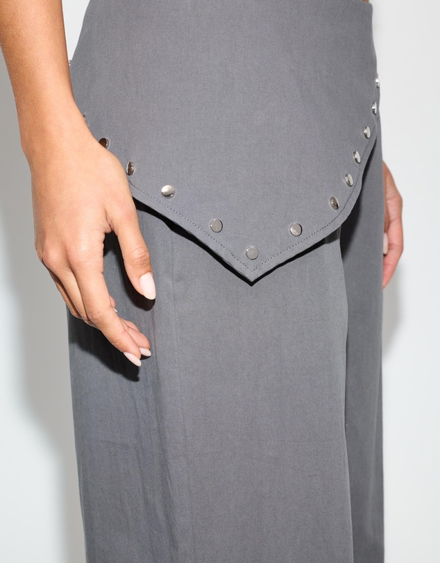Dazie - Kara Studded Foldover Wide Leg Pants