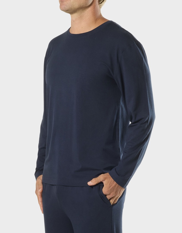 Mitch Dowd - Mens Long Sleeve Bamboo Crew Tee - Navy