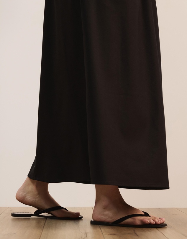 Atmos&Here Curvy - Amber Cotton Linen Blend Waist Tie A-Line Midi Skirt