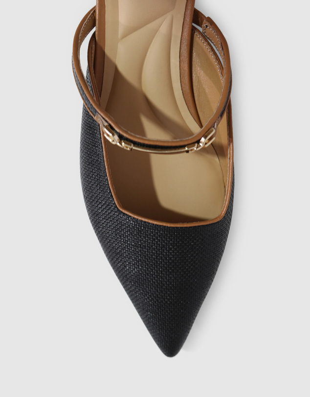 Belle & Bloom - Side by Side Leather Trimmed Flats