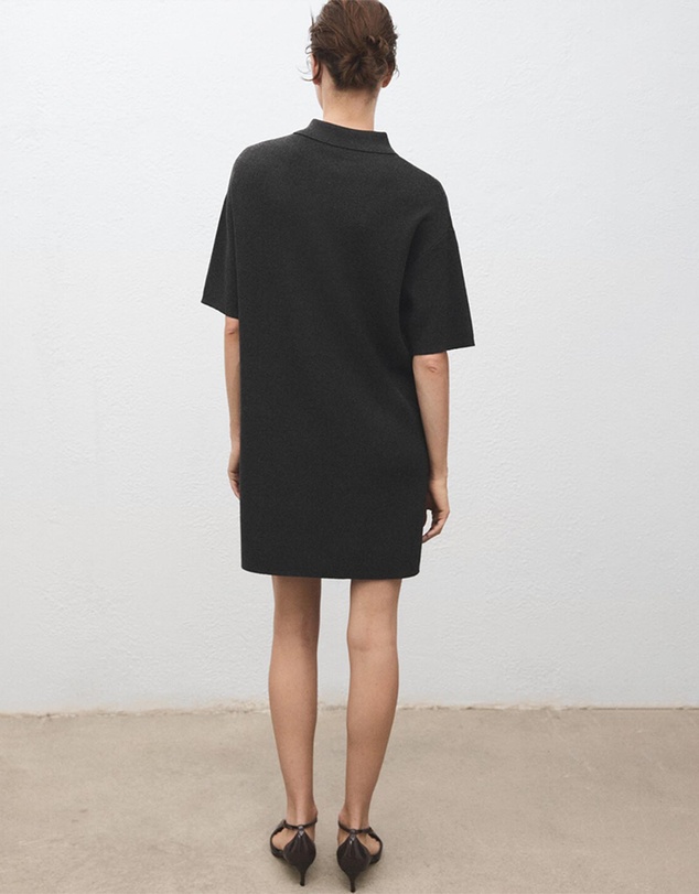 M.N.G - Knitted Dress With Polo Neck