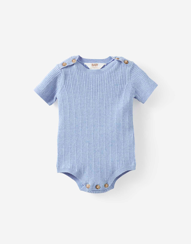 Cotton On Kids - Baby Organic Blend Knit Short Sleeve Bubbysuit