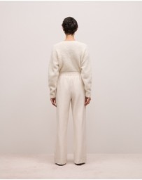 Trenery - Pintucked Pull On Pant in Stone