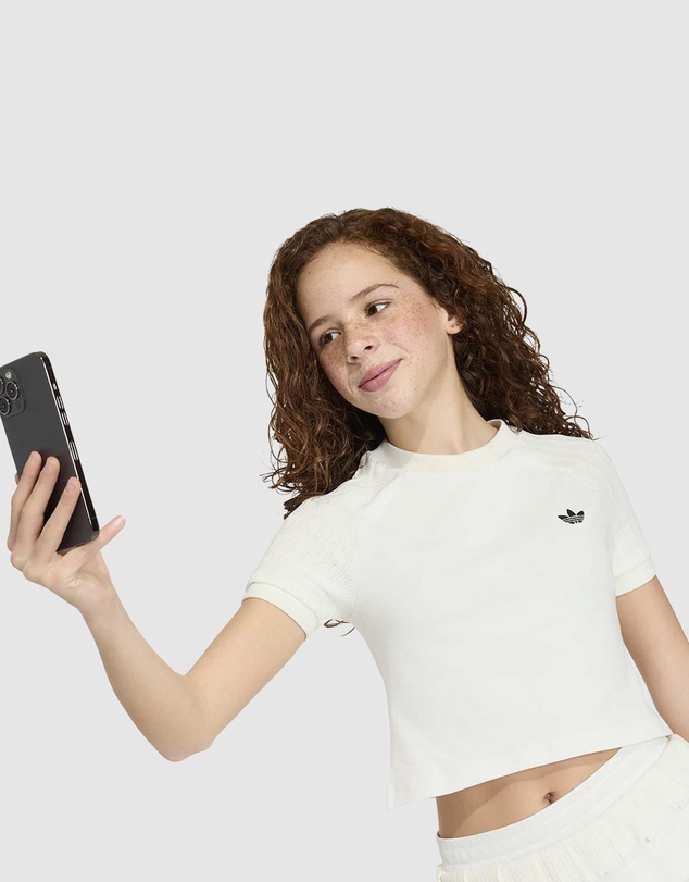 adidas Originals - Slim Knitted 3 Stripes Tee - Kids-Teens