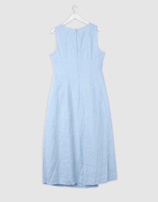 Revibe - Repaired Minima Esenciales Reyna Gathered Linen Midi Dress - AU 16