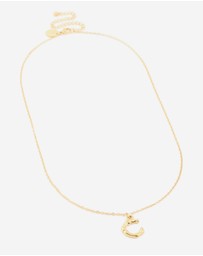 Lovisa - Waterproof Gold Plated Stainless Steel Bamboo Letter C Necklace