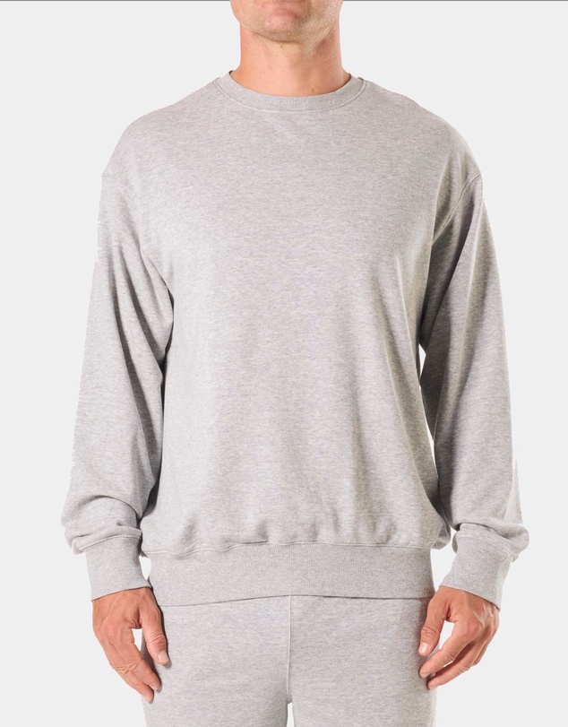 Mitch Dowd - Mens Lightweight French Terry Cotton Sweatshirt - Light Grey Marle