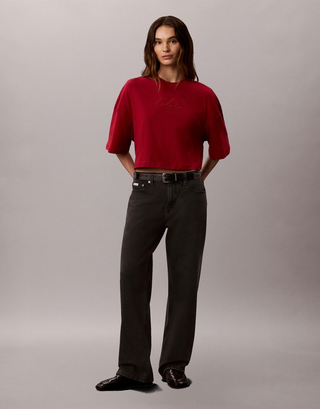 Calvin Klein Jeans - Boxy Crop Script Logo Tee