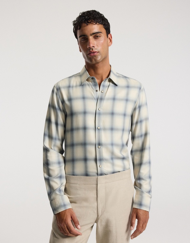 Calibre - Tailored Check Long Sleeve Shirt Bone