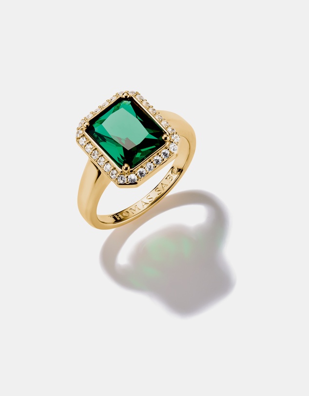 THOMAS SABO - THOMAS SABO Ring with Green Octagon Stone