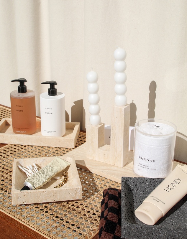 No.22 - Travertine Irregular Candlestick Holder