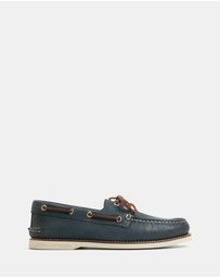 Sperry - Gold A/O 2-Eye Wide Leather Navy- Men's