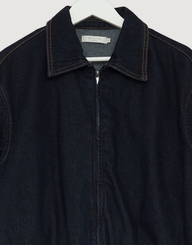Revibe - Repaired Minima Esenciales Mara Bubble Hem Denim Bomber Jacket - AU 10