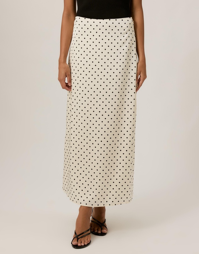 Tussah - Satin Polka Dot Maxi Skirt