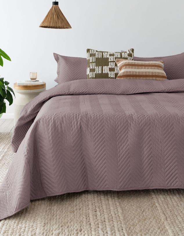 Bambury - Herringbone Embossed Coverlet Set