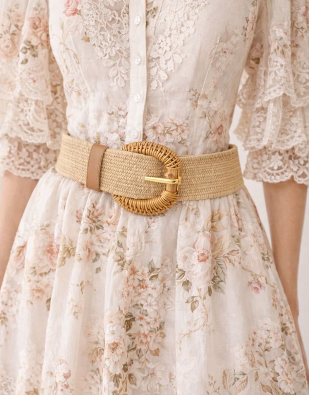 Miz Casa and Co - Rattan Plain Woven Belt