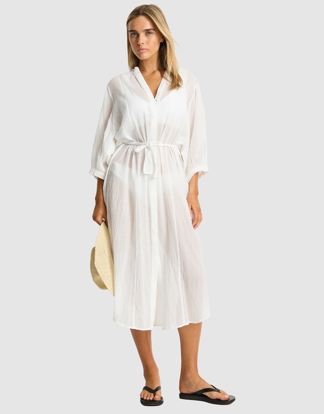 Sea Level Australia - Salt Boho Long Shirt Dress