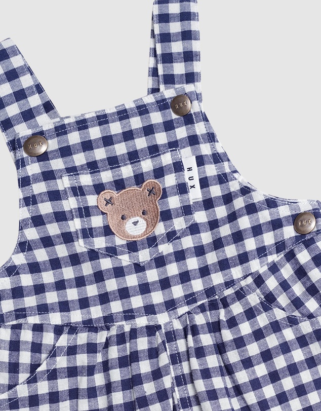 Huxbaby - Check Short Overalls - Babies