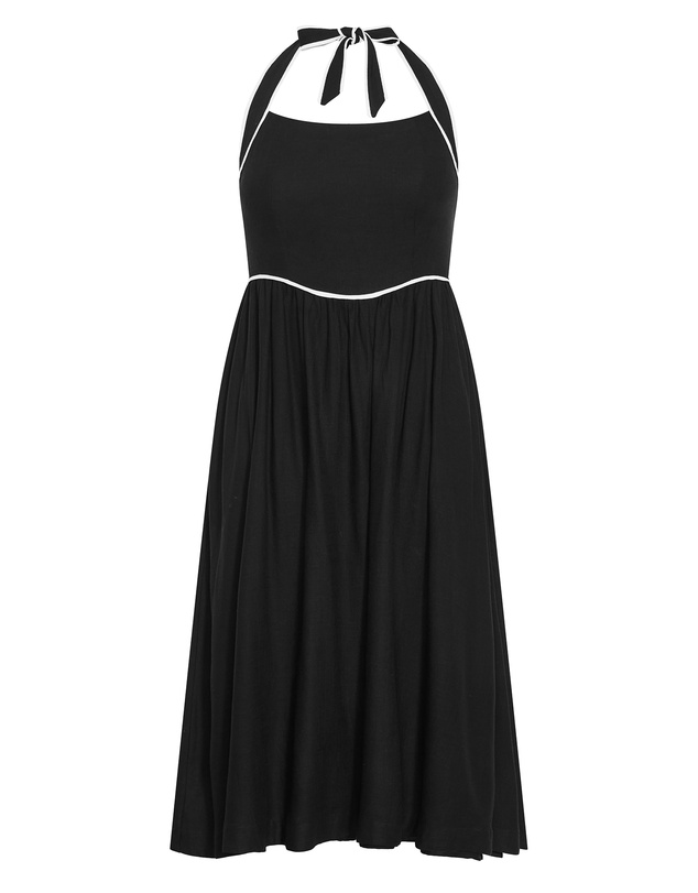 City Chic - Stacey Halter Midi Dress - black
