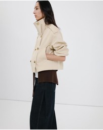 M.N.G - Double-Breasted Cropped Trench Coat