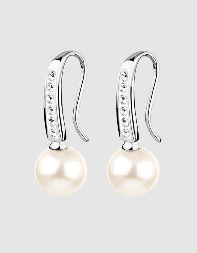 Elli Jewelry - Earrings Hanger Short with Pearls Crystals 925 Sterling Silver