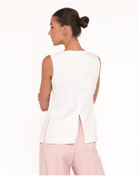 Petal & Pup - Char Vest Top - White