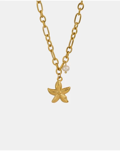 Zoe Olivia - Waterproof Pearl and Starfish Link Necklace
