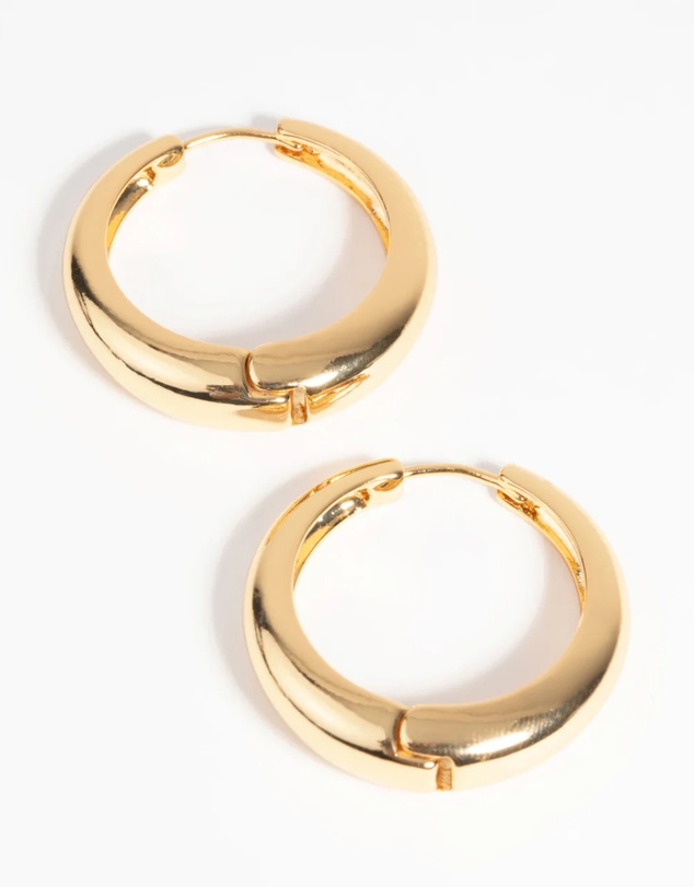 Lovisa - Gold Plated Medium Huggie Hoop Earrings