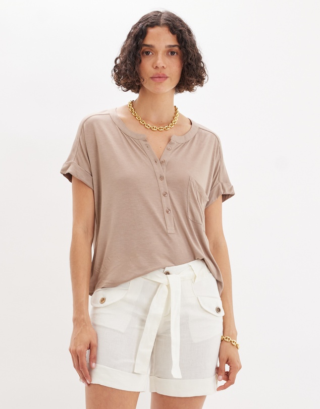 Amelius - Enid Three Quarter Button Tee