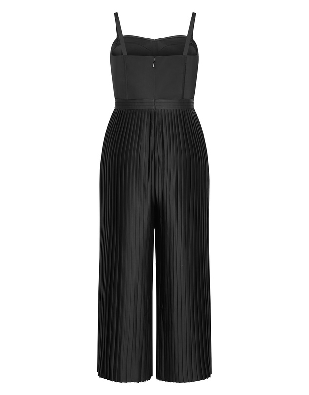 City Chic - Palazzo Pleat Jumpsuit