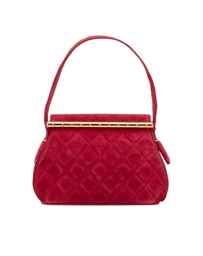 Pre-Loved by Azura Reborn - Pre-Loved Quilted Suede Metal Frame Handbag