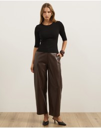 Atmos&Here - Organic Cotton Rib Quarter Sleeve Top