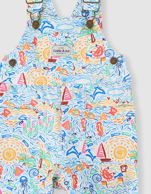 Goldie + Ace - Summer Bay James Pocket Overalls - Babies-Kids