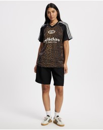 adidas Originals - Originals Leopard Satin Football Jersey