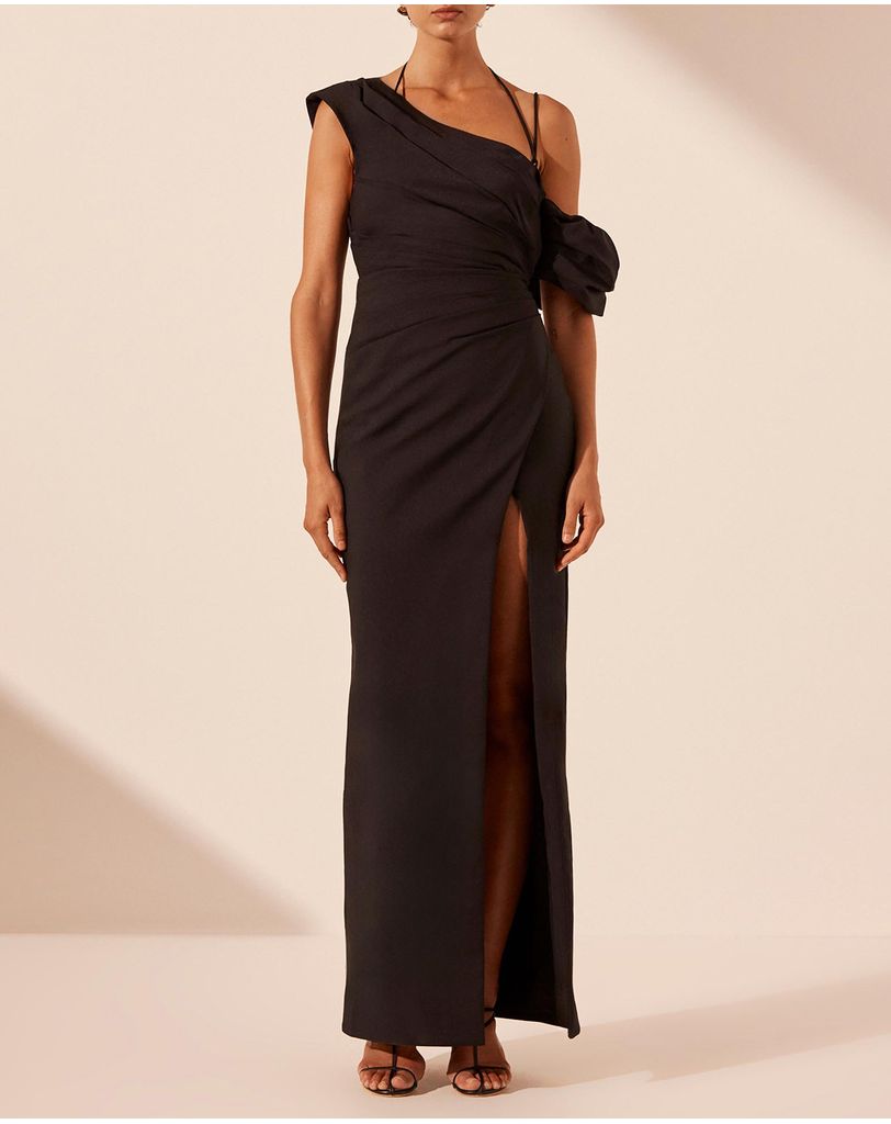 jersey knit asymmetrical draped maxi dress Lani by Shona Joy Online | THE ICONIC Heavyweight slinky jersey fabric category:maternity Two-Piece A-line Stretch Satin Size:4T