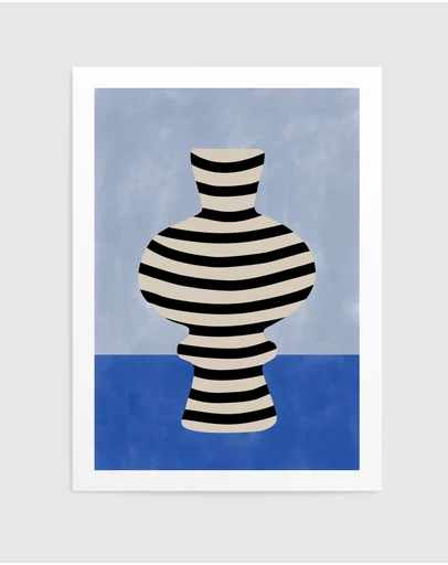 Olive et Oriel - Striped Vase Illusion by Elena Ristova Art Print