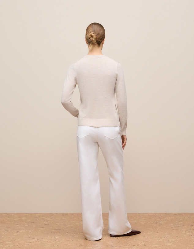 Trenery - Merino Classic Crew in Oat Marle